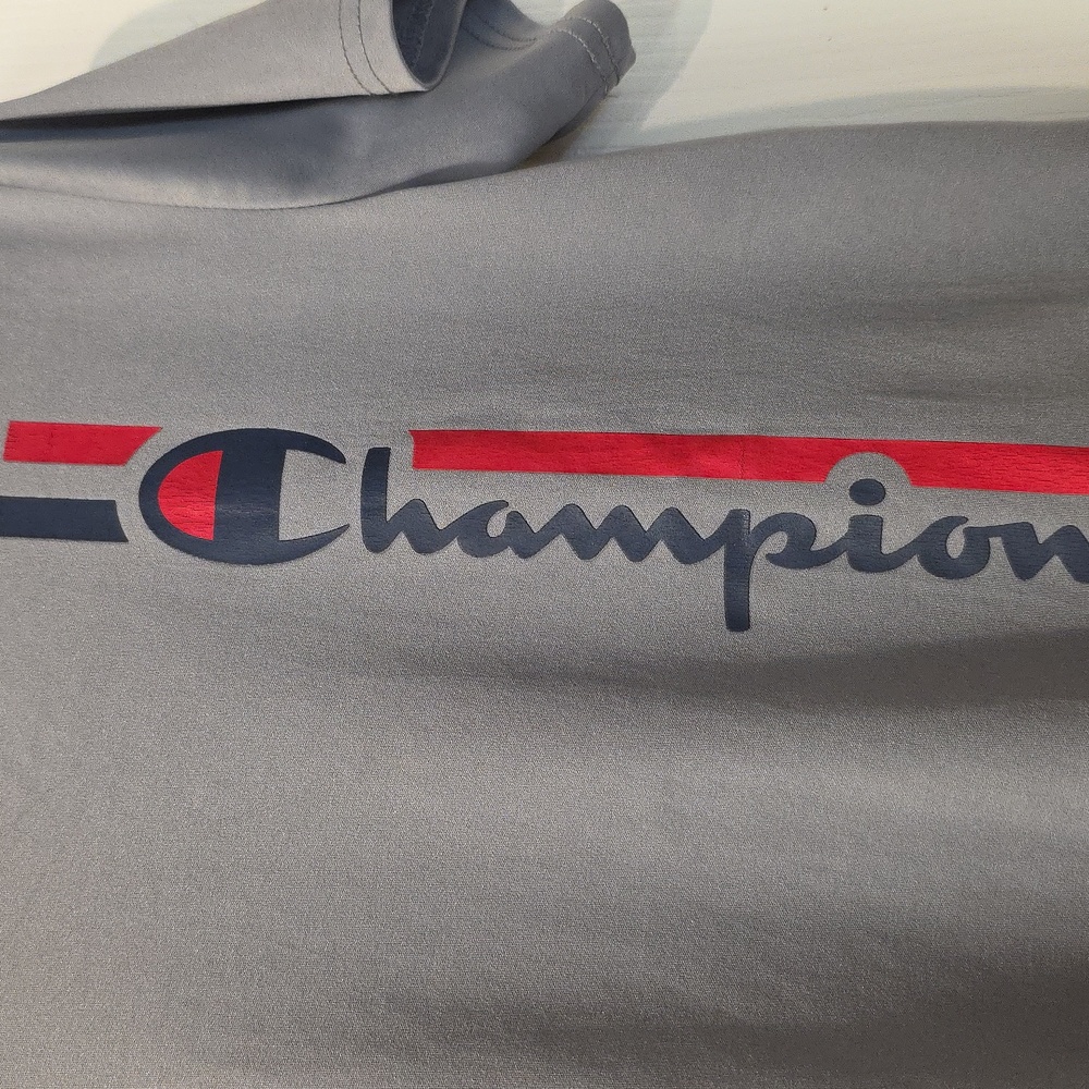 Champion Boy's Short Sleeve 18/20 Grey T Shirt With Logo Print On Front - Picture 2 of 5
